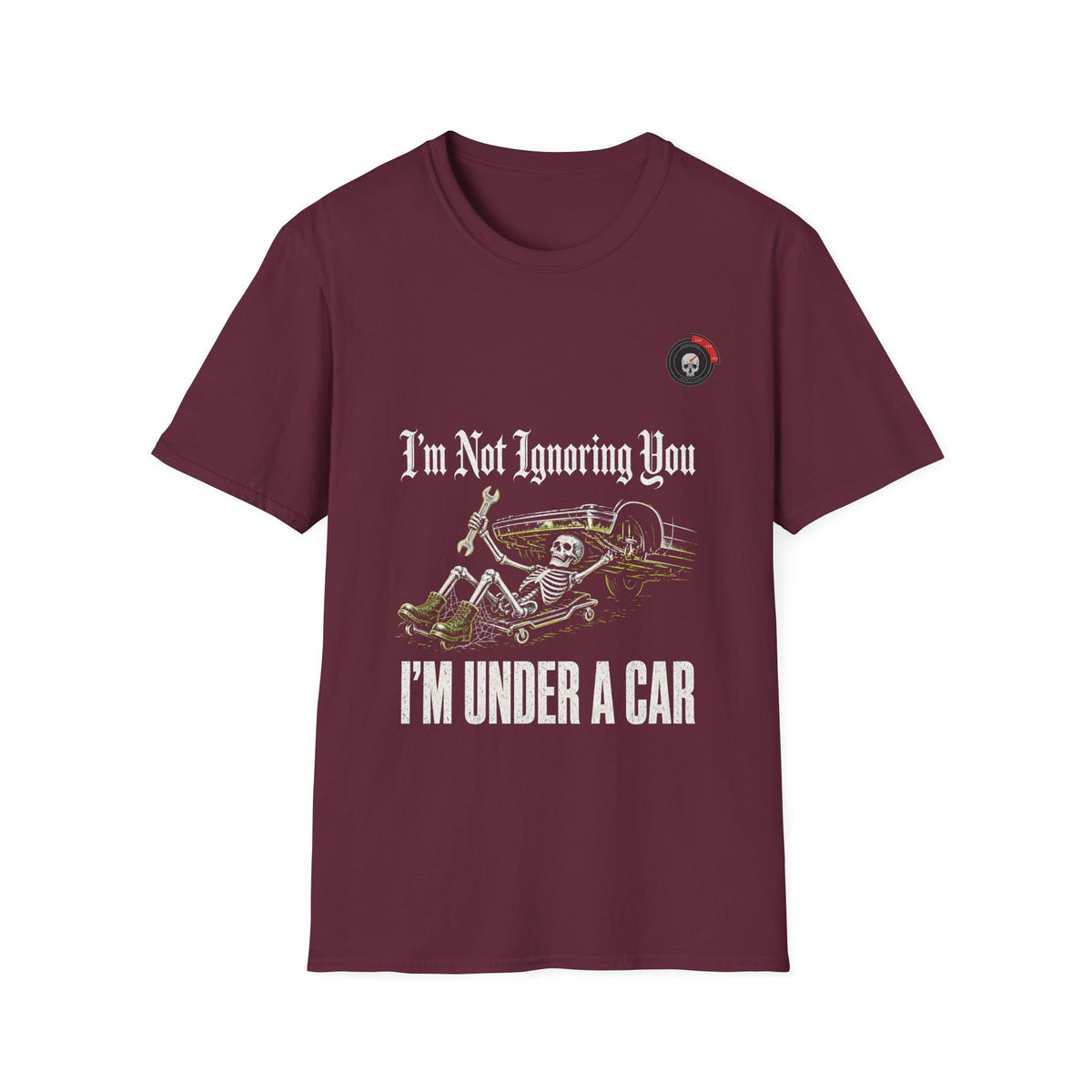 Under A Car Skeleton Mechanic T-Shirt
