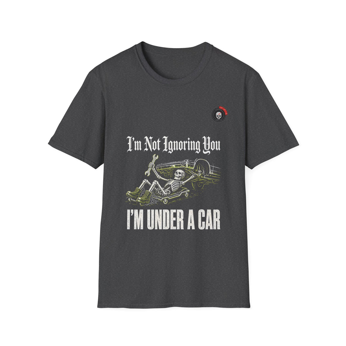 Under A Car Skeleton Mechanic T-Shirt
