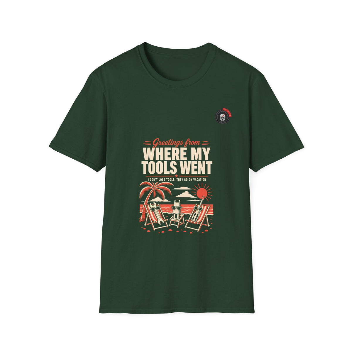 Tools On Vacation Postcard Mechanic T-Shirt