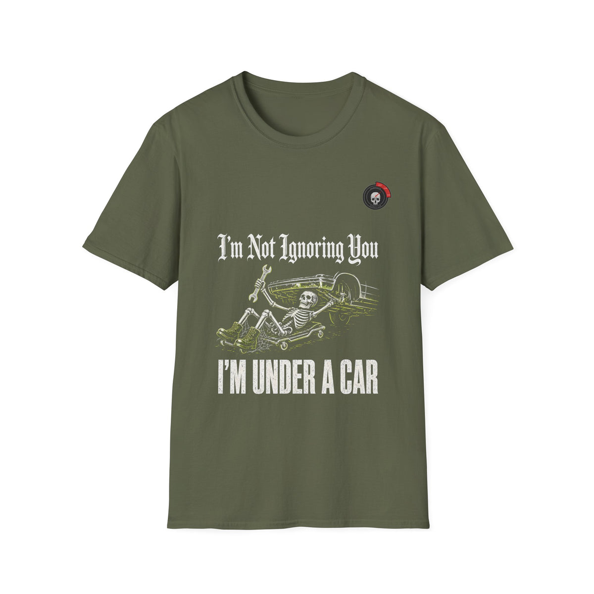 Under A Car Skeleton Mechanic T-Shirt